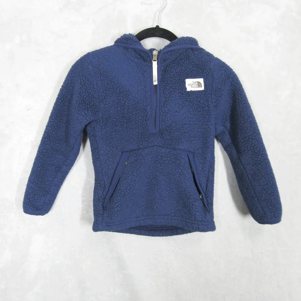 The North Face Boys XS 6 Blue Fleece Pullover Hoodie Jacket
